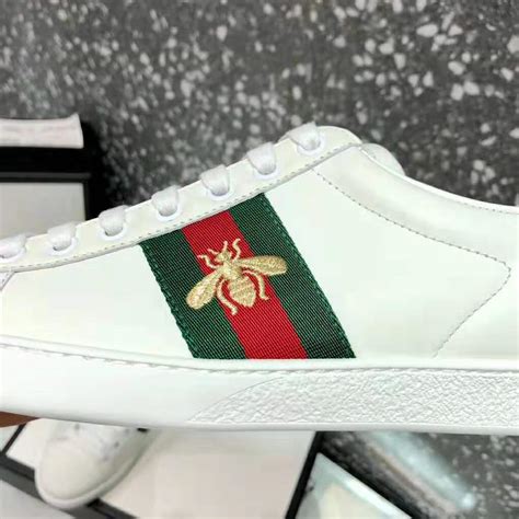 white gucci sneaker|original Gucci bee sneakers.